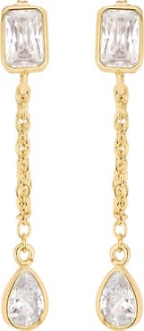 ATHRA LUXE Modern Muse CZ Chain Drop Earrings