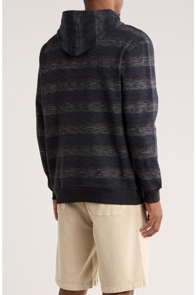 Steady Stripe Cotton Blend Hoodie, Alternate, color, BLACK
