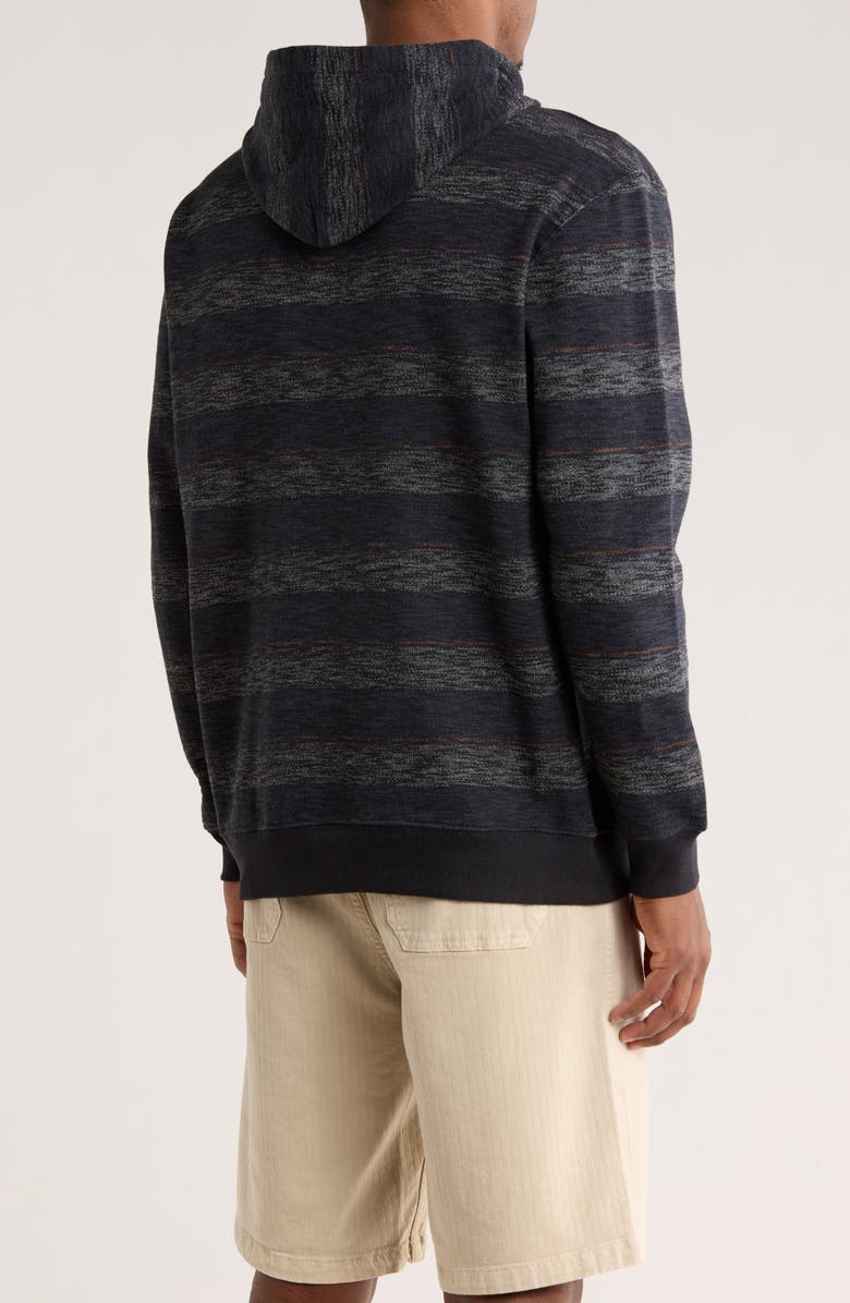 Quiksilver Steady Stripe Cotton Blend Hoodie, Alternate, color, Black