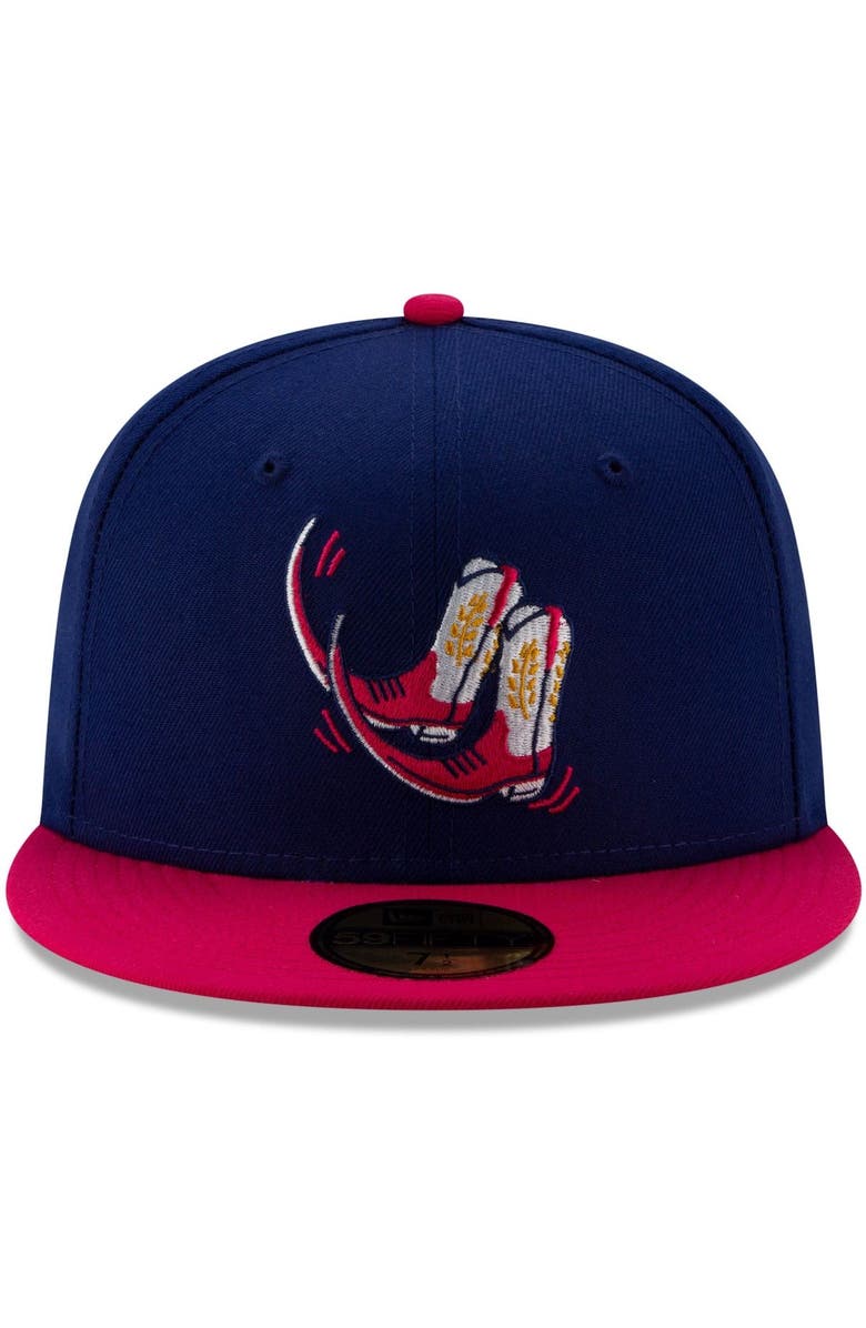 New Era Men's New Era Navy/Pink Pointy Boots de Amarillo Copa de la Diversion 59FIFTY Fitted Hat, Alternate, color, Navy