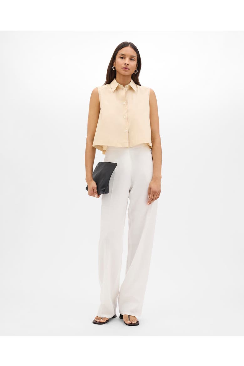 Cropped Sleeveless Shirt, Main, color, Sand