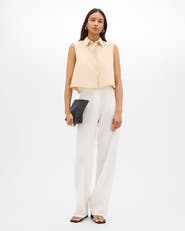 Another Tomorrow Cropped Sleeveless Shirt