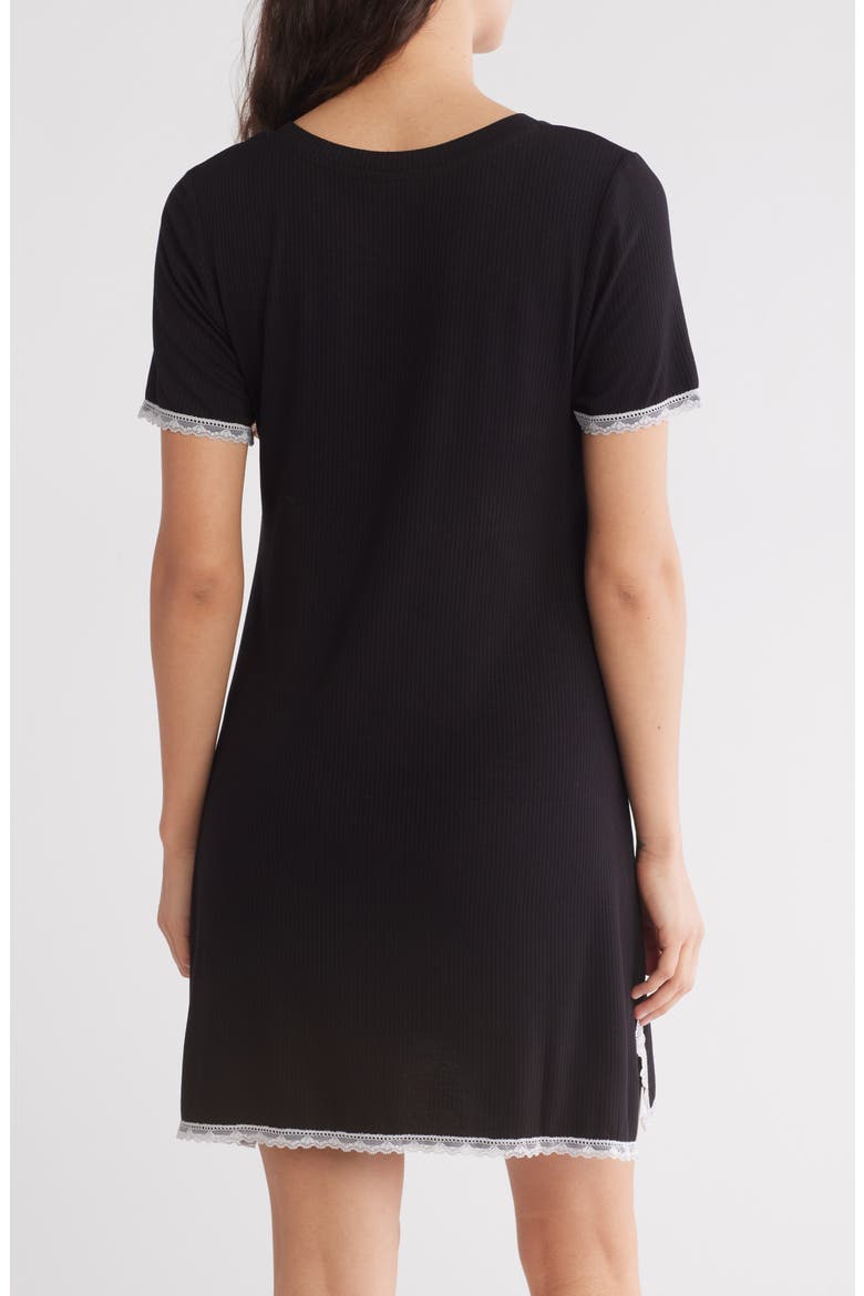 Revival Rib Sleep Shirt, Alternate, color, BLACK