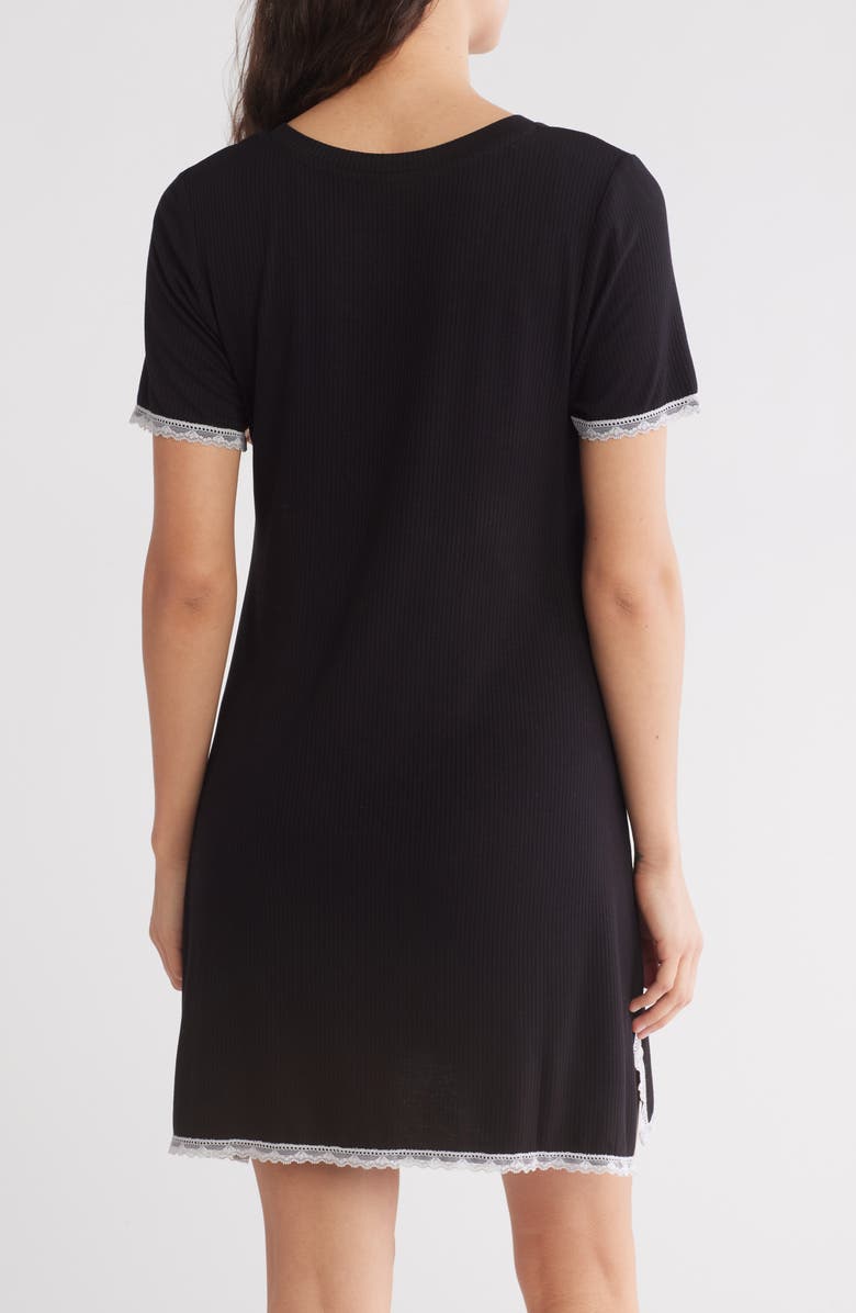 Honeydew Revival Rib Sleep Shirt, Alternate, color, Black