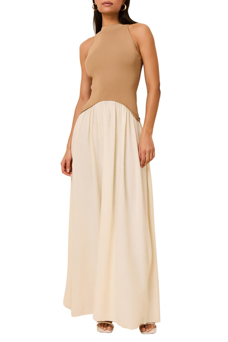 The Isola Sleeveless Maxi Dress, Main, color, CAMEL