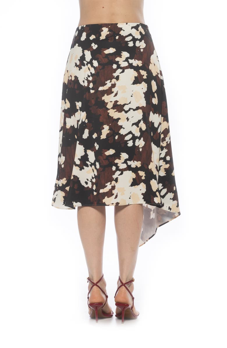 Alexia Admor Jess Asymmetric Midi Skirt, Alternate, color, Multi Cow