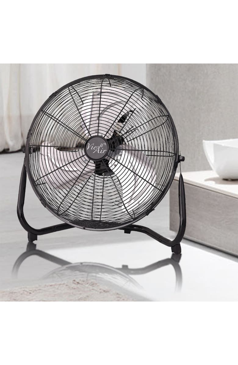 Vie Air 14 Inch Industrial High Velocity Heavy Duty Metal Floor Fan with 3 Speed Settings, Alternate, color, Black