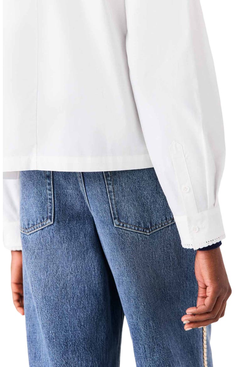 Shirt with removable pussy bow, Alternate, color, White