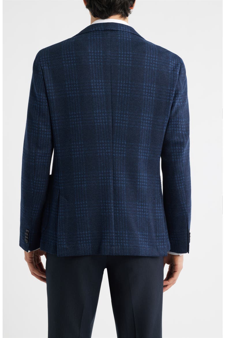 Hanry Slim Fit Plaid Knit Cotton Blend Sport Coat, Alternate, color, DK BU