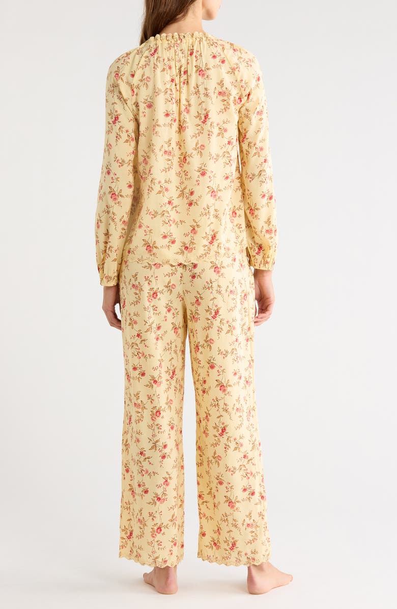 Reformation Paloma Lace Trim Cotton Blend Pajamas, Alternate, color, Wistful
