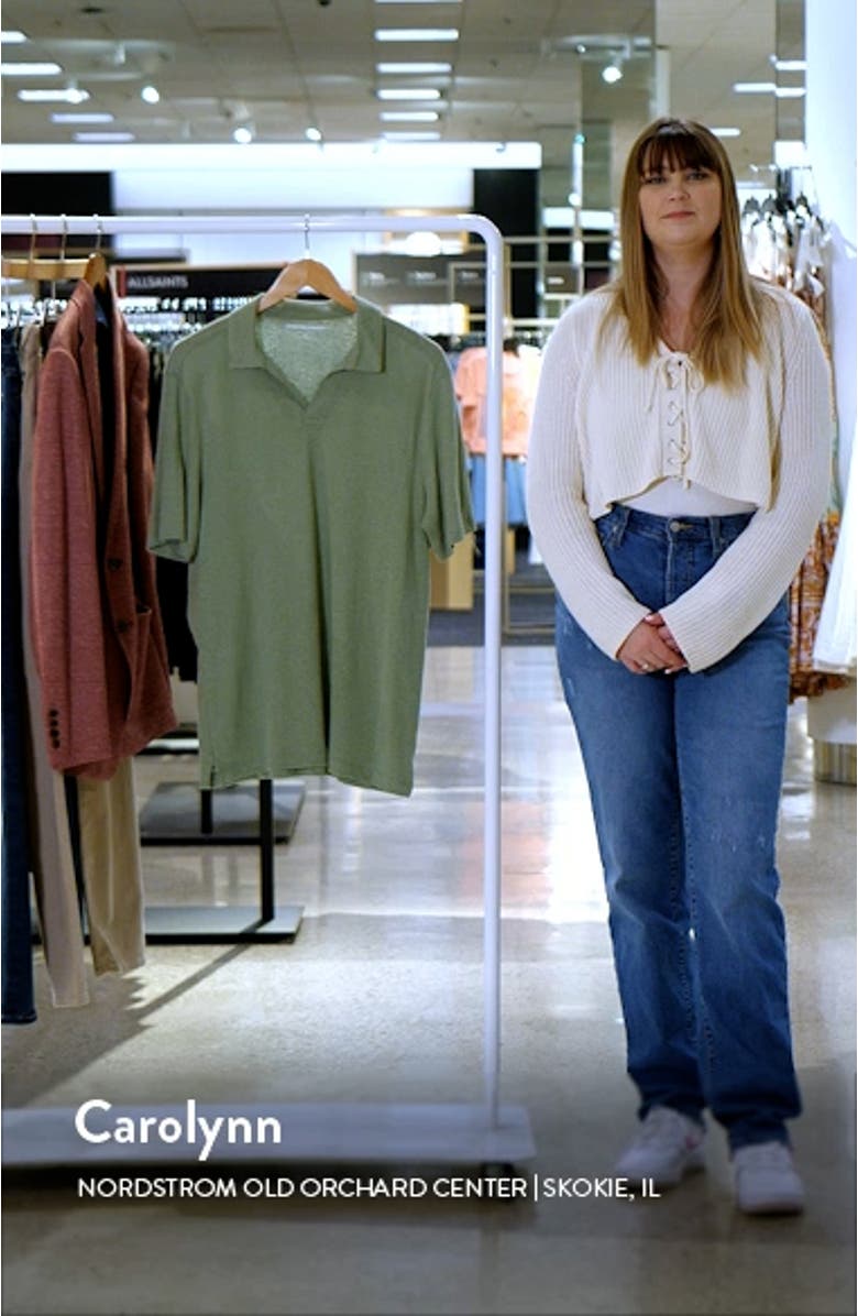 Linen Blend Johnny Collar Polo, sales video thumbnail