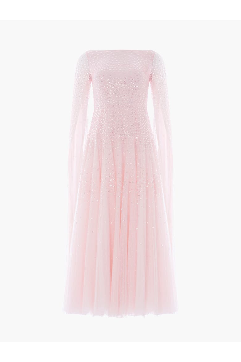 Sunrise Sequin Cape Sleeve Ankle Gown, Alternate, color, Peony Pink