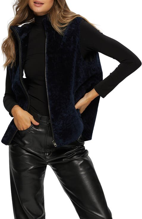 Reversible Genuine Shearling Hooded Vest