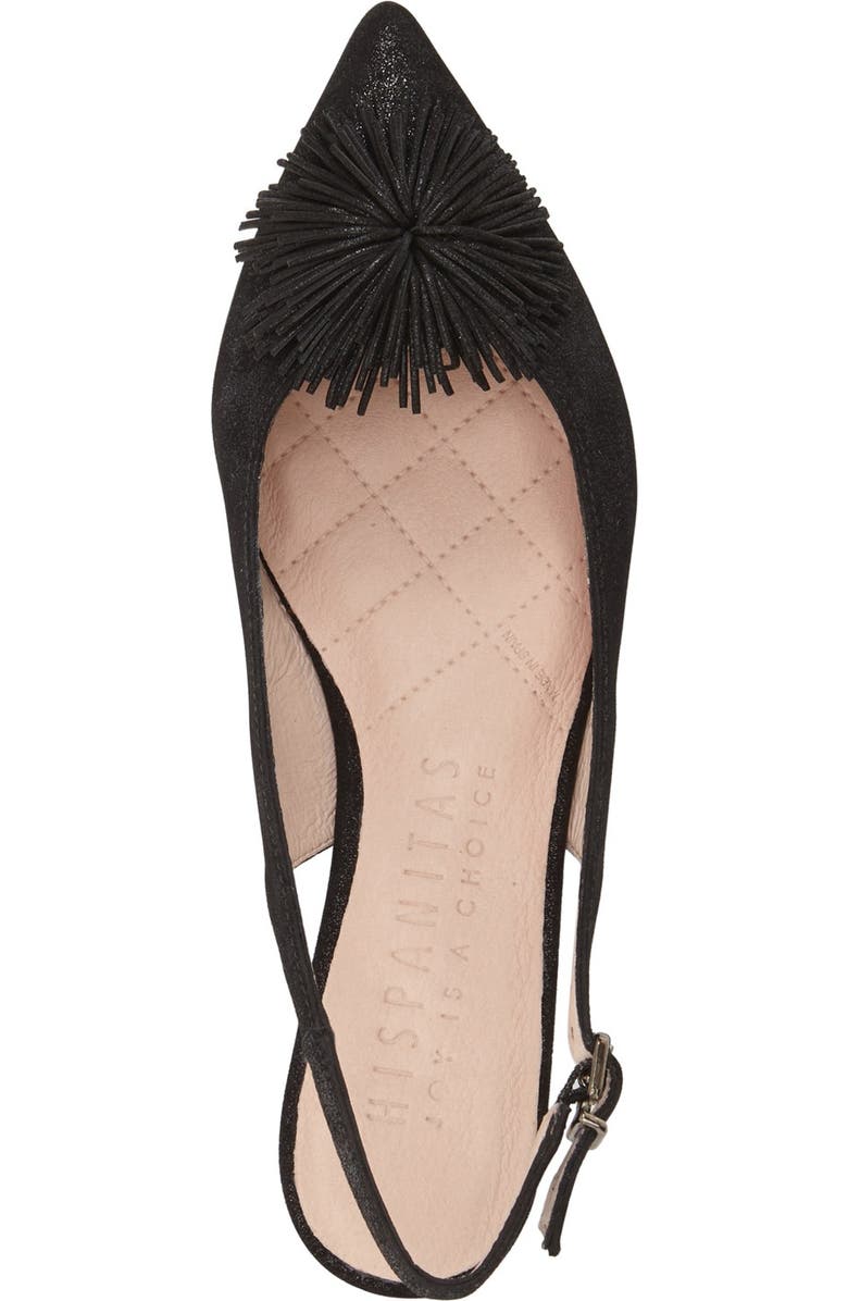 Hispanitas 'Faylynn' Fringe Flower Slingback, Alternate, color,