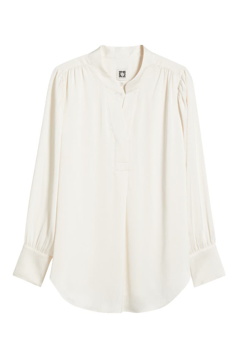 Textured Crepe Long Sleeve Top, Alternate, color, WHITE DOVE