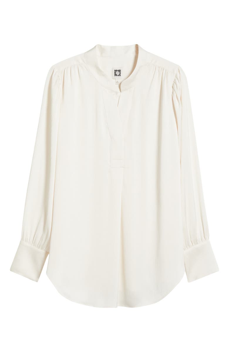 Anne Klein Textured Crepe Long Sleeve Top, Alternate, color, 