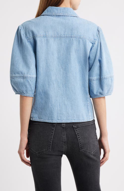 Frame Womens Aphrodite The Lantern Denim Blouse In Blue