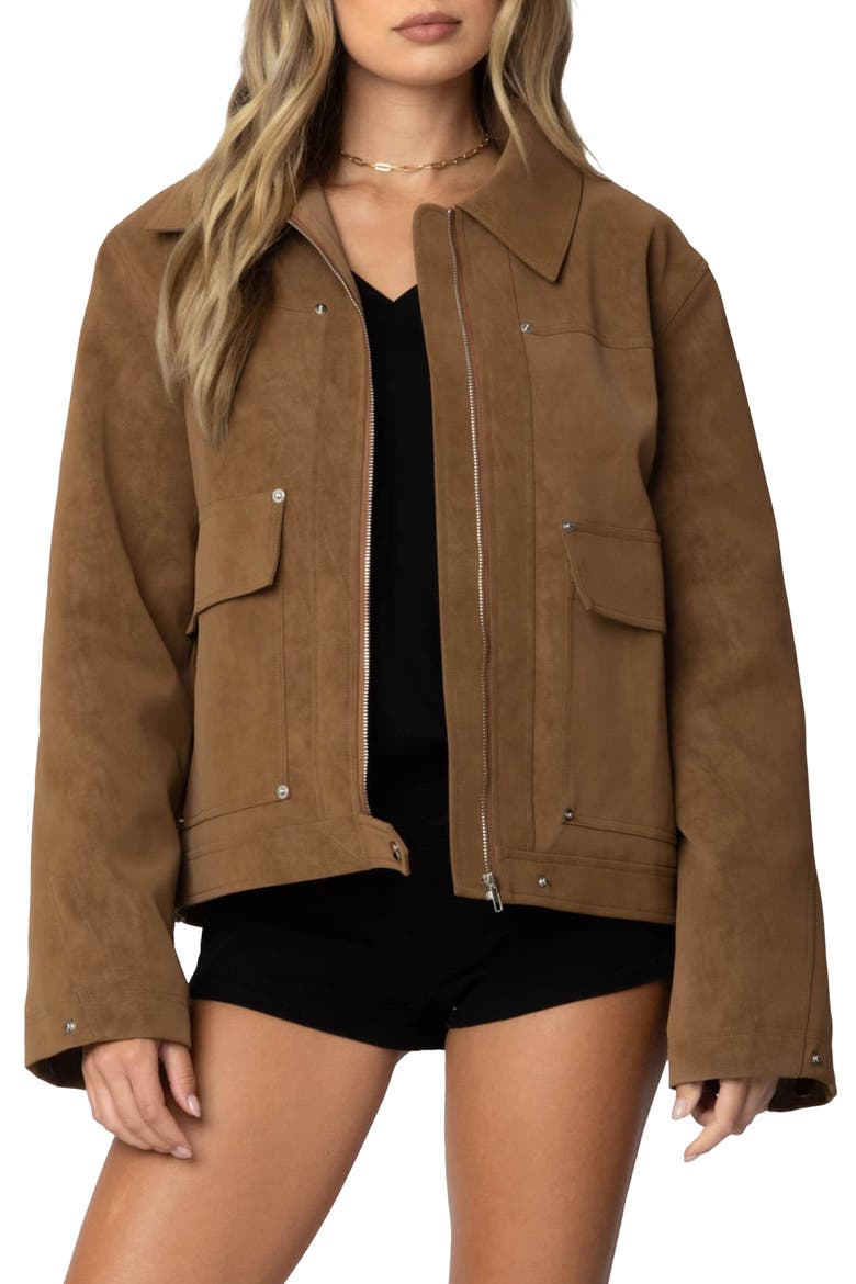 Annabelle Oversize Faux Suede Jacket (Women) | Nordstrom