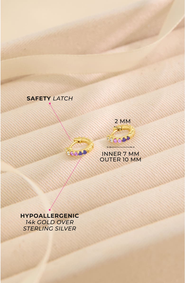 In Season Jewelry Cascading CZ Girl Earrings, Alternate, color, Purple