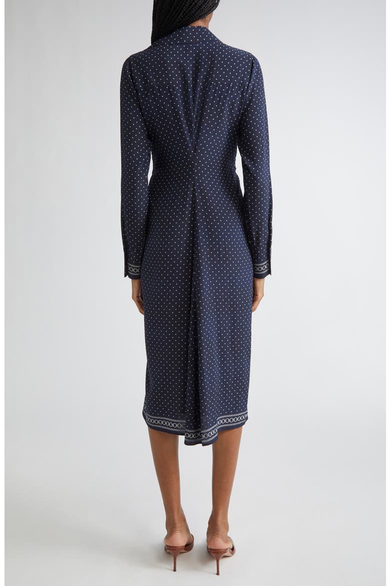 Lex Mixed Print Long Sleeve Stretch Silk Shirtdress, Alternate, color, NAVY MULTI
