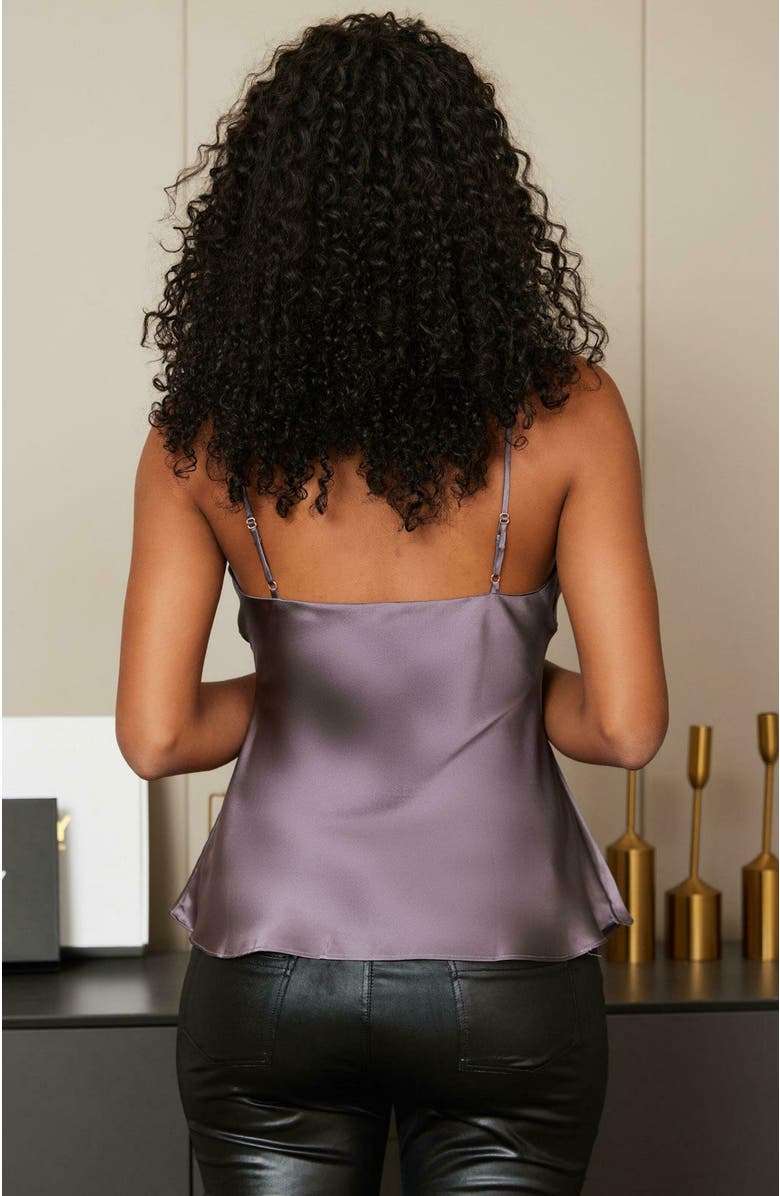 SILKSILKY Pure Silk Spaghetti Strap Camisoles, Alternate, color, Purplegray