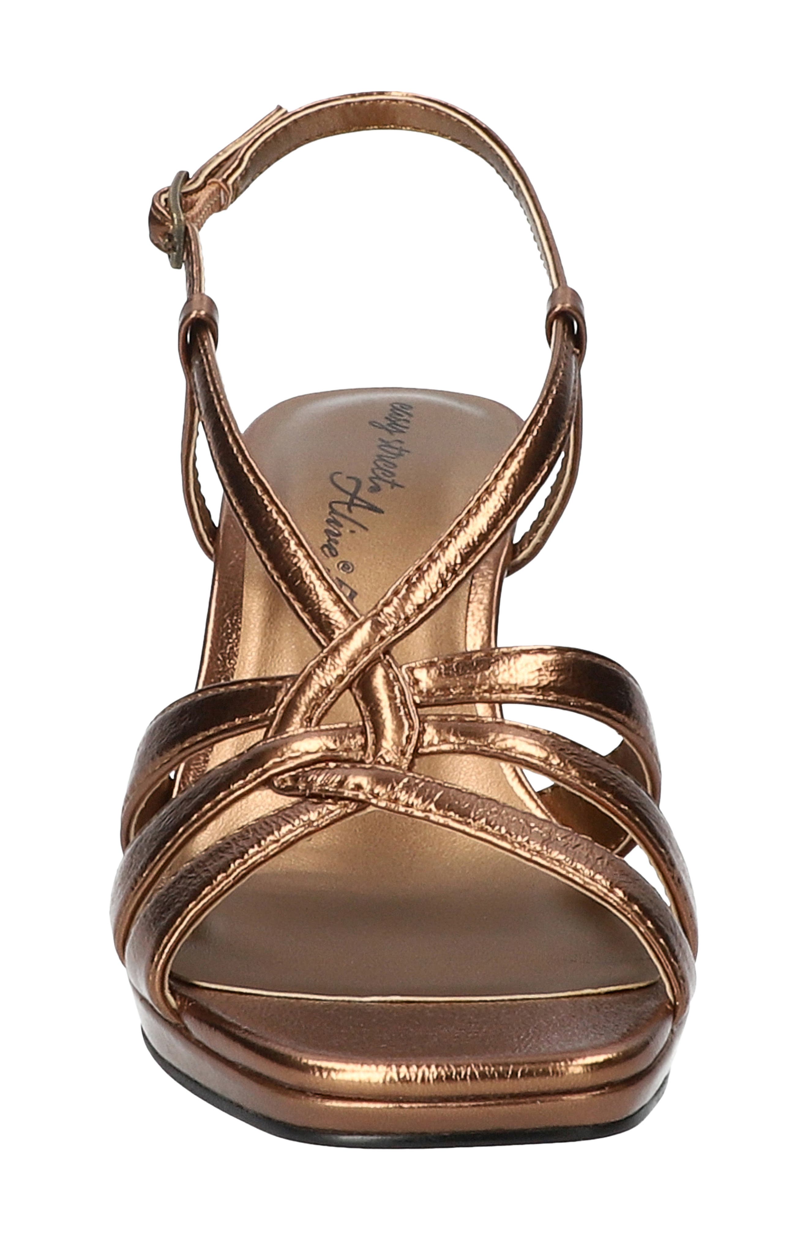 Valorie Slingback Platform Sandal, Alternate, color, BRONZE CRINKLED