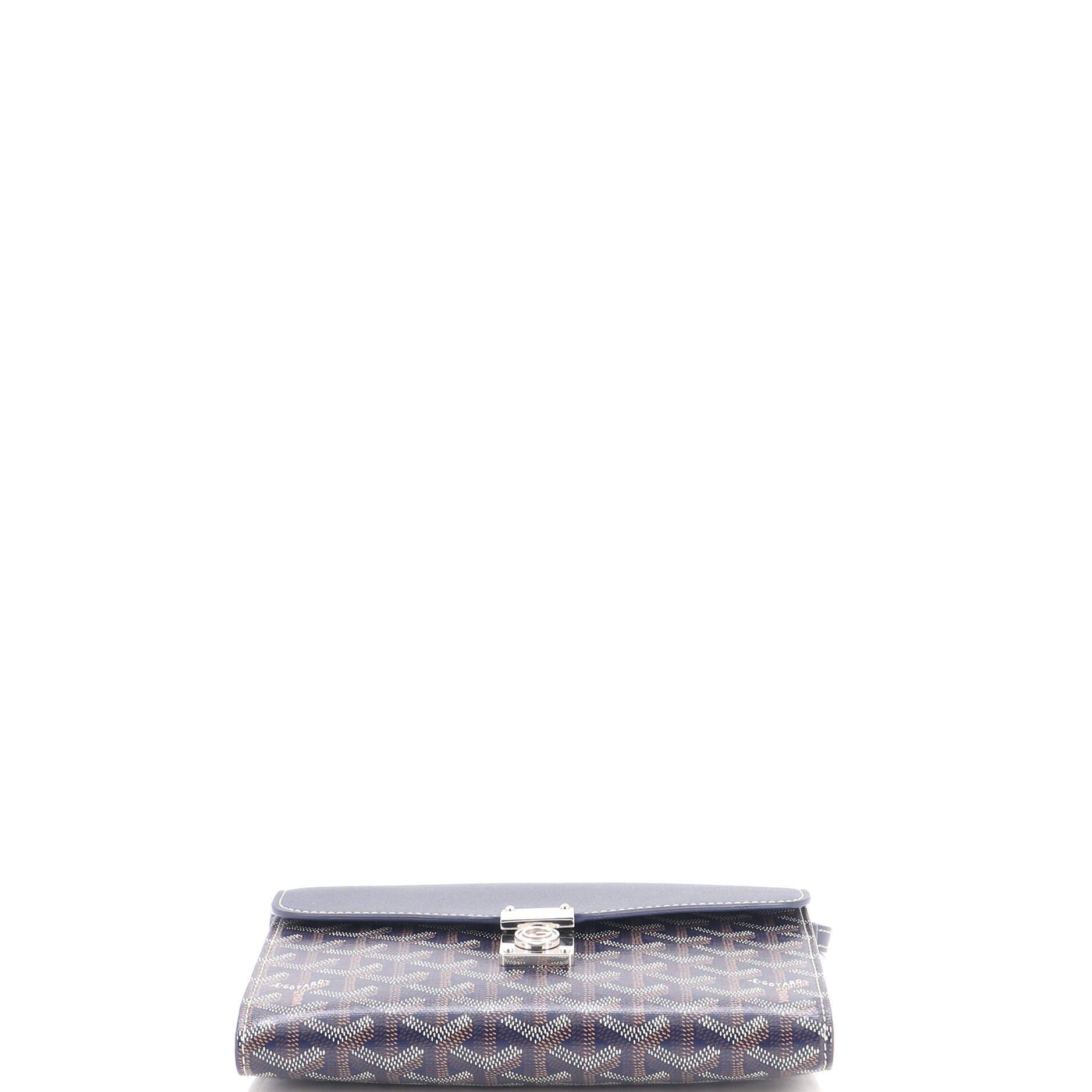 Chypre Wallet on Strap Coated Canvas with Leather, Alternate, color, Blue