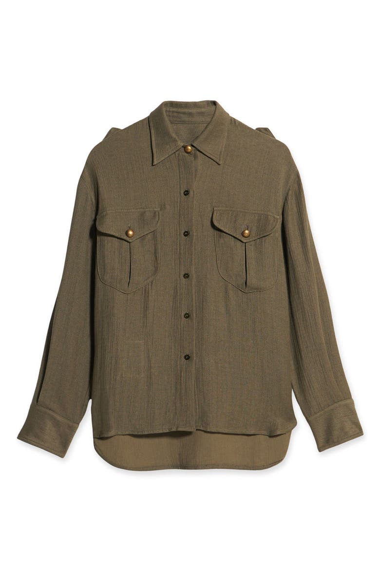 Sahariana Linen Blend Shirt, Main, color, Beige