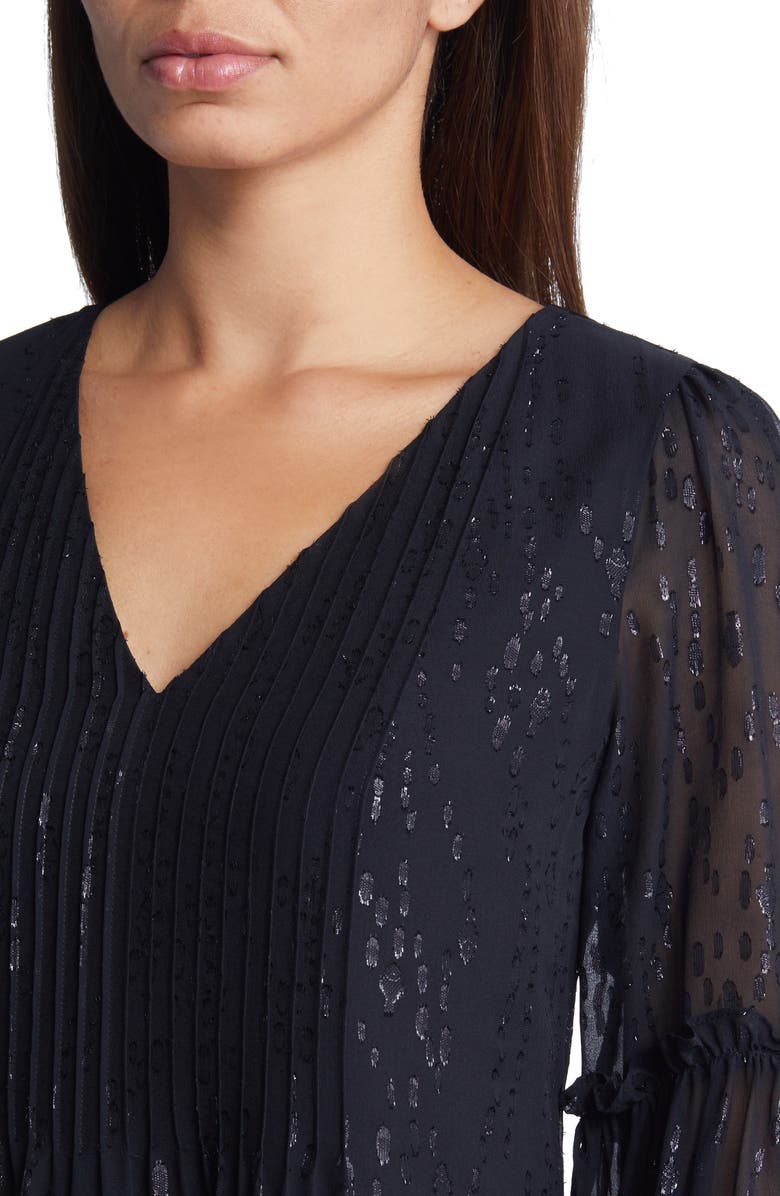 Lilly Pulitzer<sup>®</sup> Cleme Long Sleeve Metallic Silk Dress, Alternate, color, 