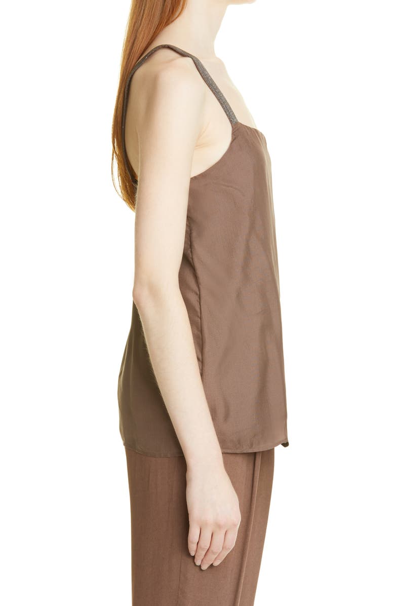 Fabiana Filippi Beaded Strap Silk Tank, Alternate, color, 