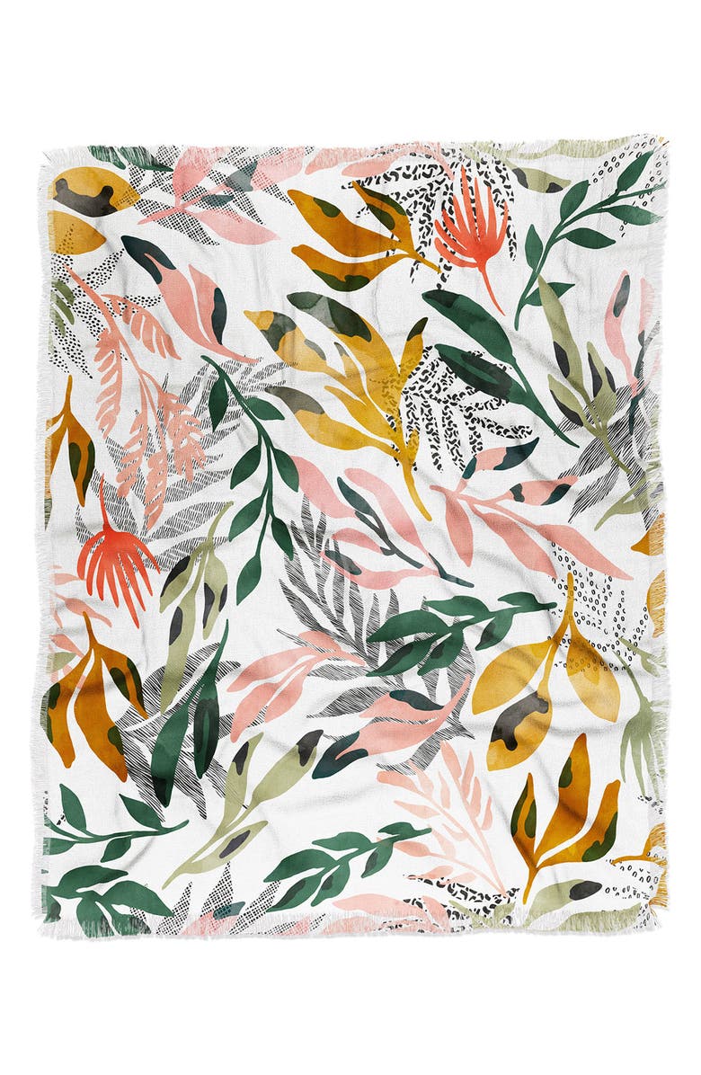 Deny Designs Marta Barragan Camarasa Modern Floral Throw Blanket, Main, color, 