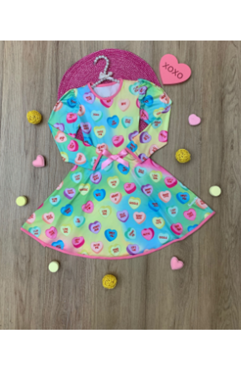 Mia Belle Girls Sweethearts YOU+ME Pastel Darling Dress, Alternate, color, Blue