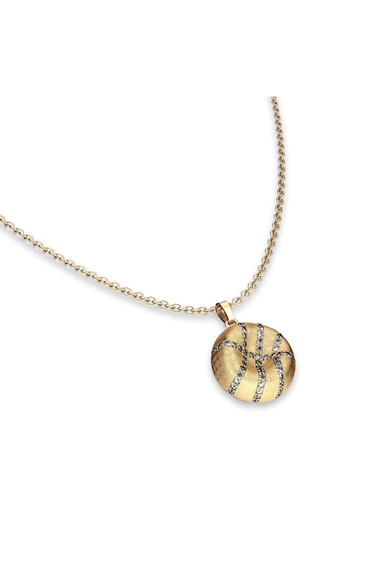 The Basketball Crooked Ball Diamond Pavé Necklace, Alternate, color, Gold / White Diamond