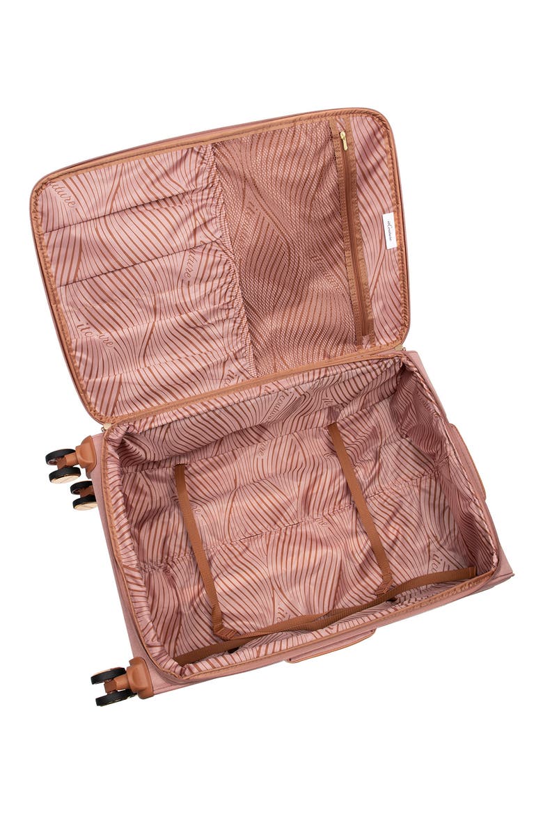 Odelia 23-Inch Soft Shell Spinner Suitcase, Alternate, color, PINK / BROWN