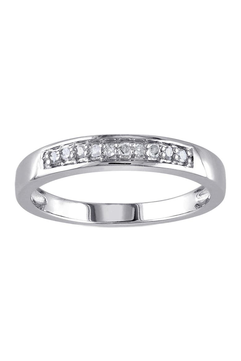 Sterling Silver Diamond Band - 0.10 ctw, Main, color, SILVER