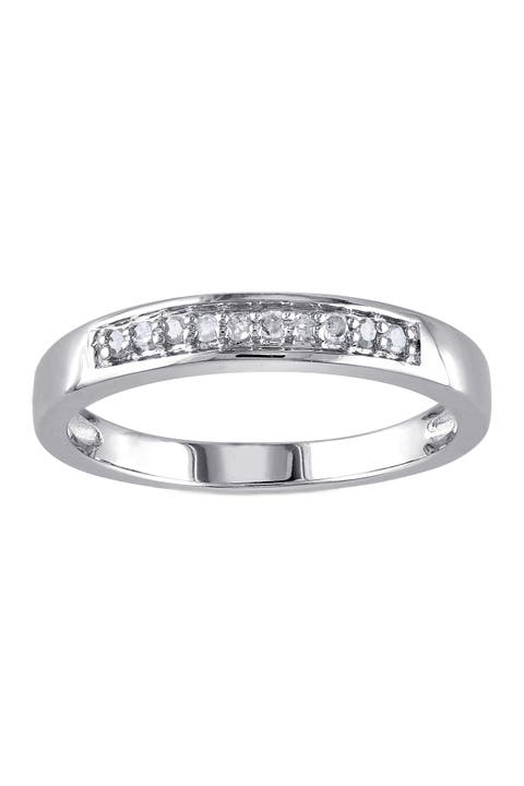 Sterling Silver Diamond Band - 0.10 ctw