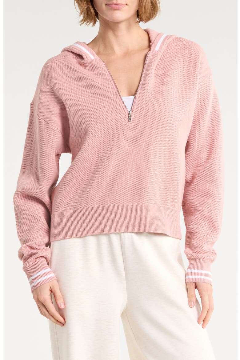 トップス moose's icy rib knit pink YOGALICIOUS Striped Rib Knit Half-Zip Hoodie (Women) | Nordstromrack