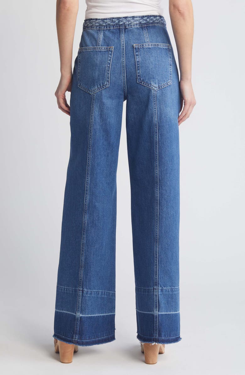 FRAME Pixie Braided Waistband Wide Leg Jeans, Alternate, color, Dewdrop