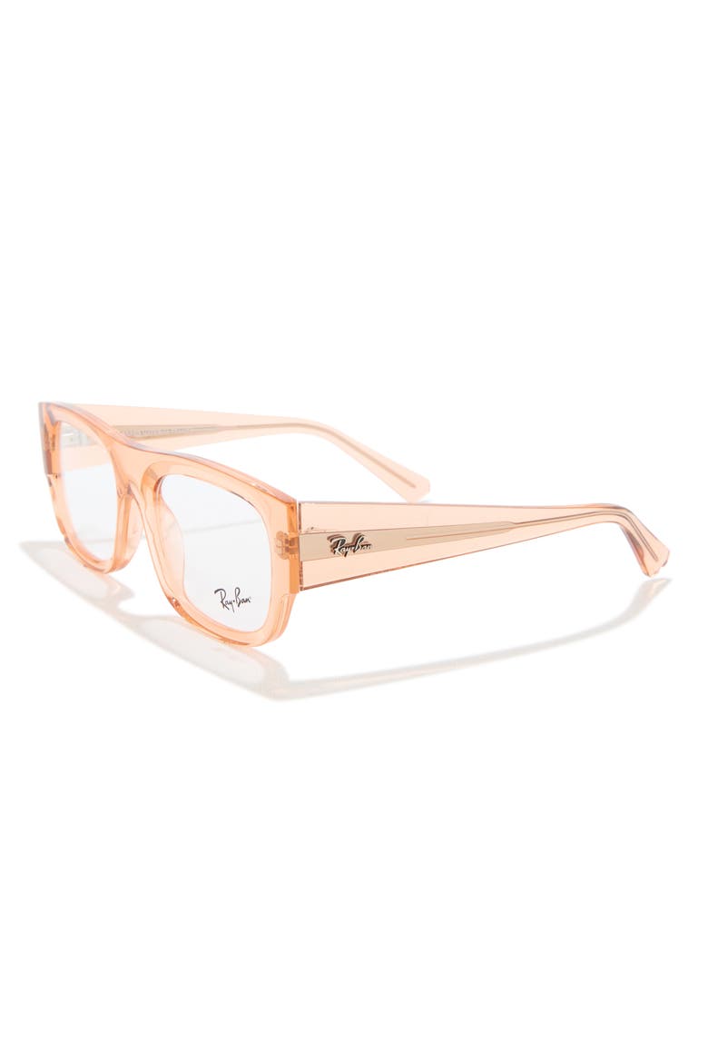Kristin 54mm Rectangular Optical Glasses, Alternate, color, ORANGE