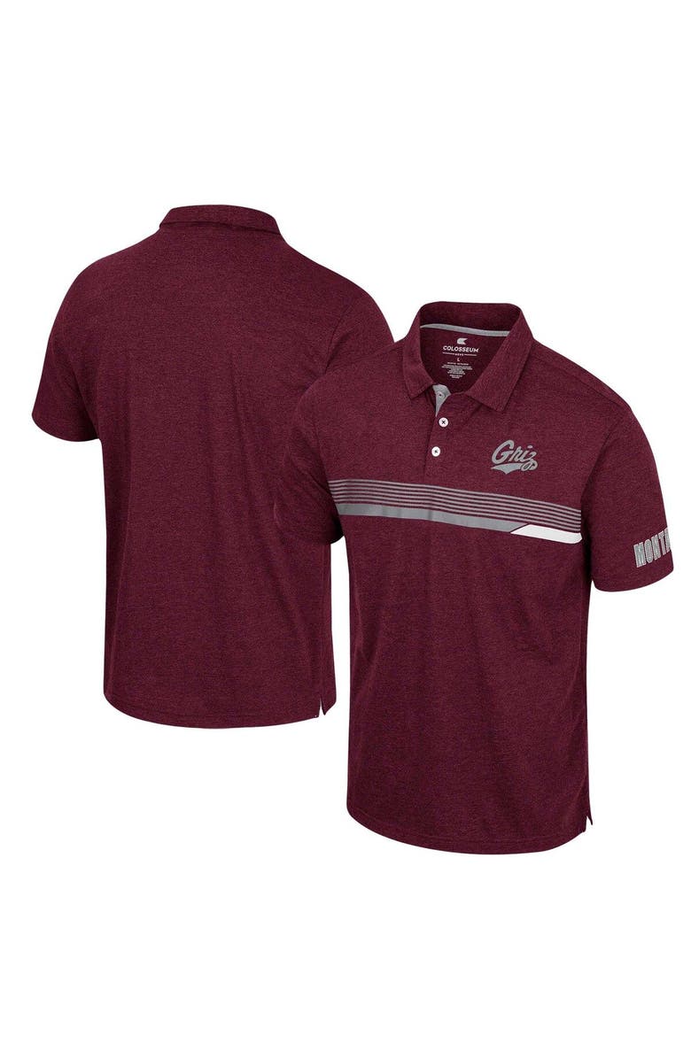 COLOSSEUM Men's Colosseum  Maroon Montana Grizzlies No Problemo Polo, Alternate, color, Maroon