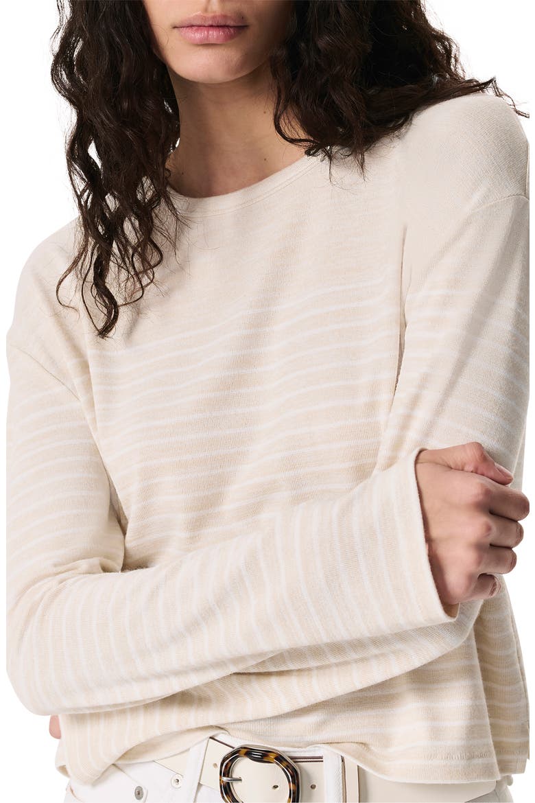 The Knit Stripe Long Sleeve T-Shirt, Alternate, color, IVORY WHITE