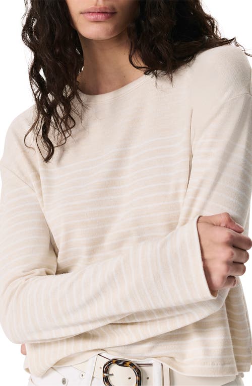 Rag & Bone The Knit Stripe Boxy Long-sleeve Tee In Ivory White