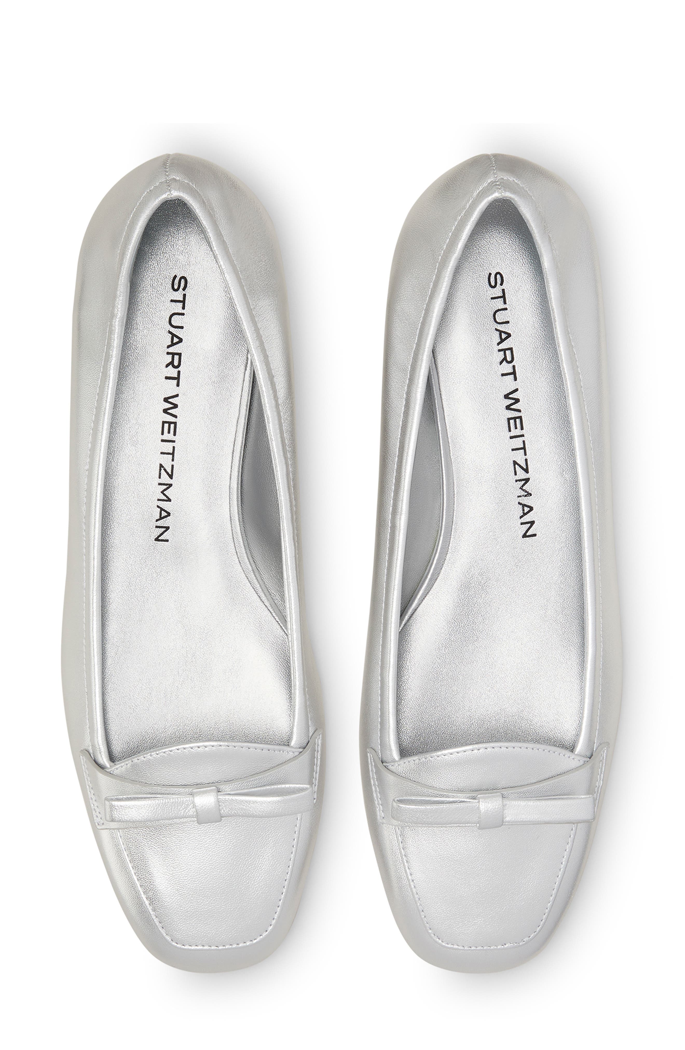 Stuart Weitzman Tully Loafer, Alternate, color, Silver
