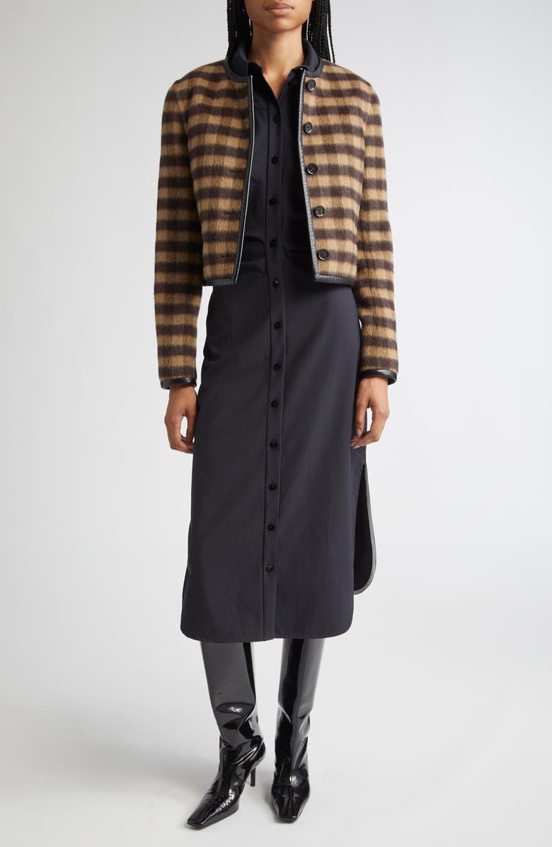 Proenza Schouler Helene Plaid Jacket, Alternate, color, Khaki Multi