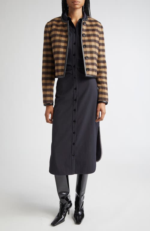 Proenza Schouler Flora Long Sleeve Midi Shirtdress In Black