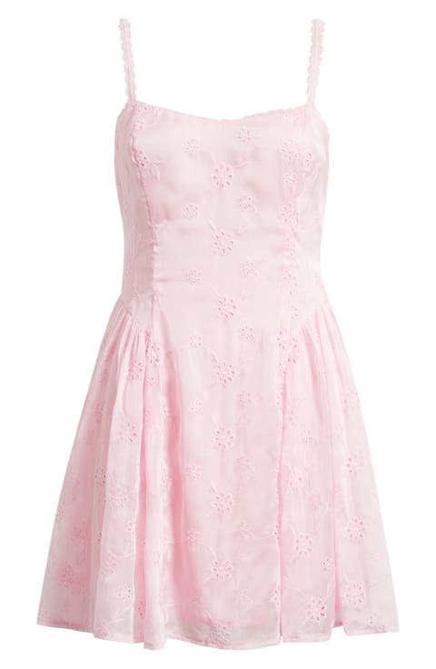 Eyelet Lace Fit & Flare Party Dress