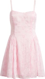 All in Favor Eyelet Lace Fit & Flare Party Dress