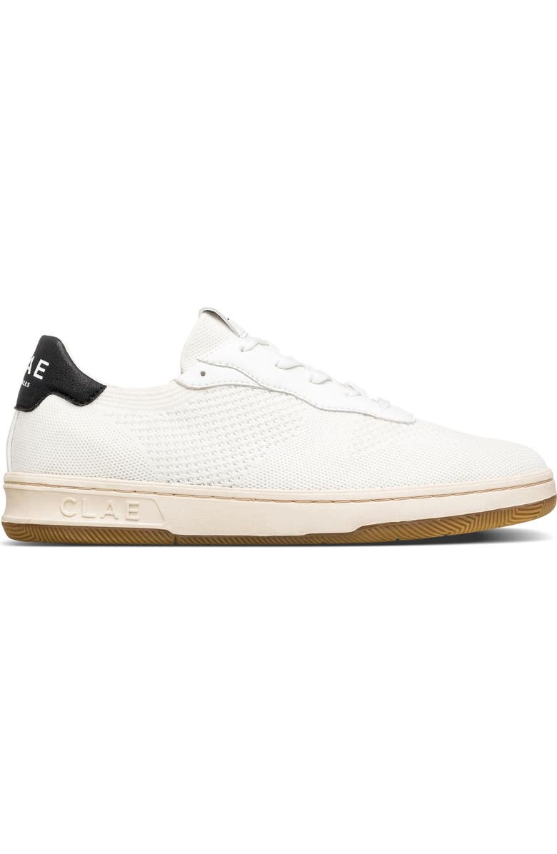 CLAE Malone Knit Low Top Sneaker, Alternate, color, White/ Black