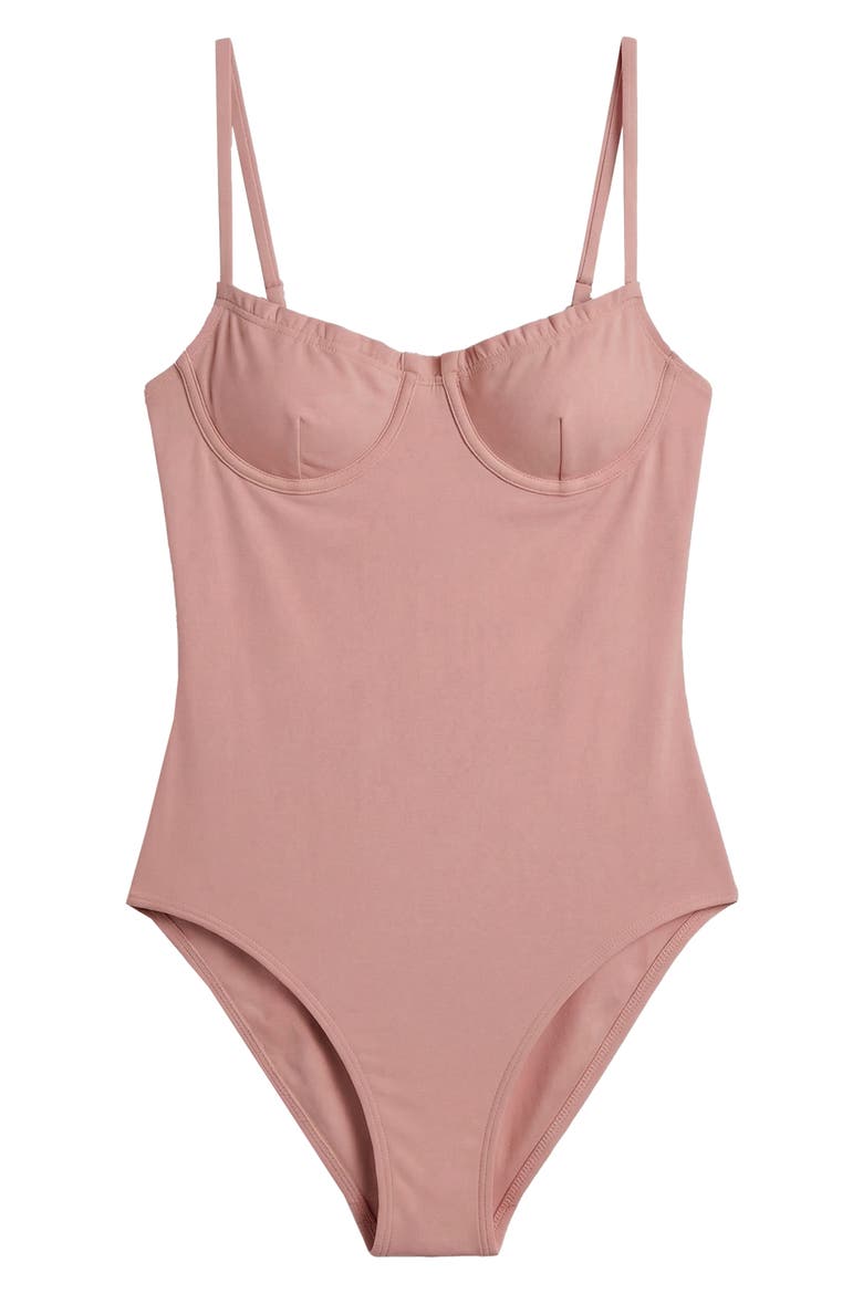 Marilyn Underwire One-Piece Swimsuit, Main, color, ROSE