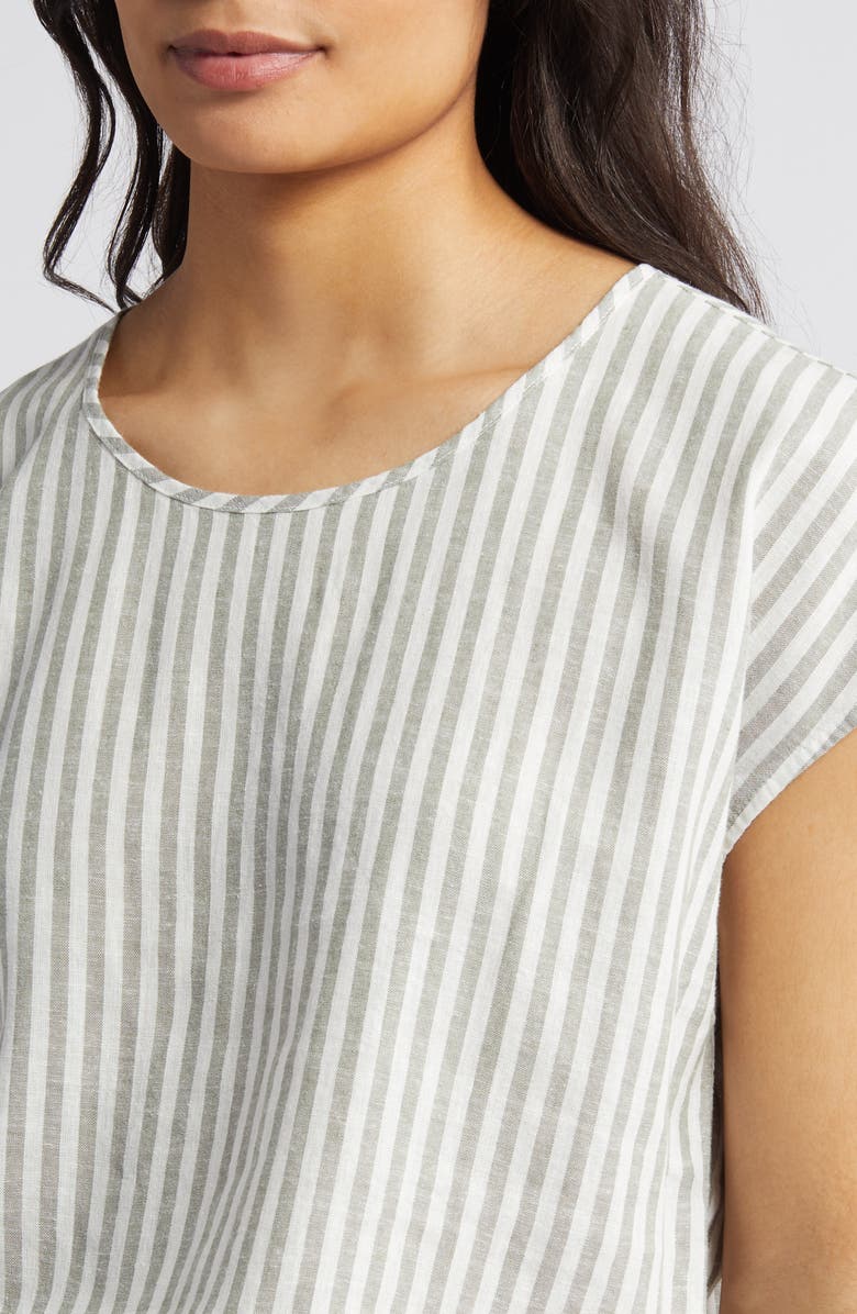 Caslon<sup>®</sup> Yarn Dye Linen Blend Top, Alternate, color,